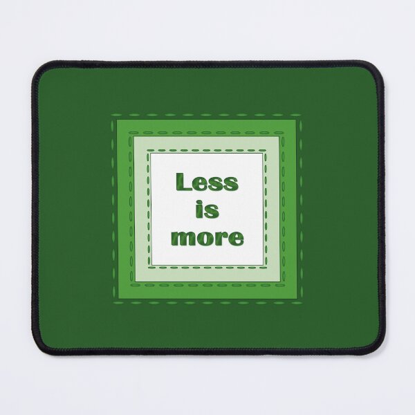 Item preview, The inscription "Less is more" in simulated textile frames of green color shades designed and sold by Cherevan.