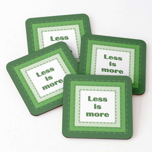 Item preview, The inscription "Less is more" in simulated textile frames of green color shades designed and sold by Cherevan.