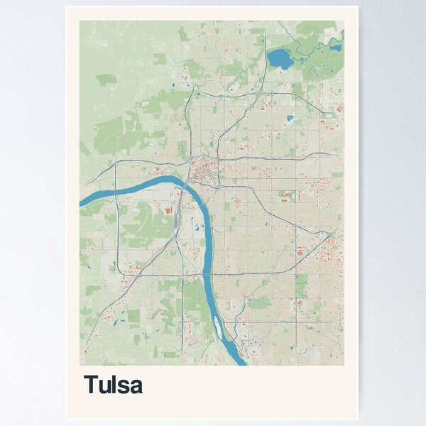 Item preview, Tulsa Minimalistic Map Art designed and sold by MapsNerd.