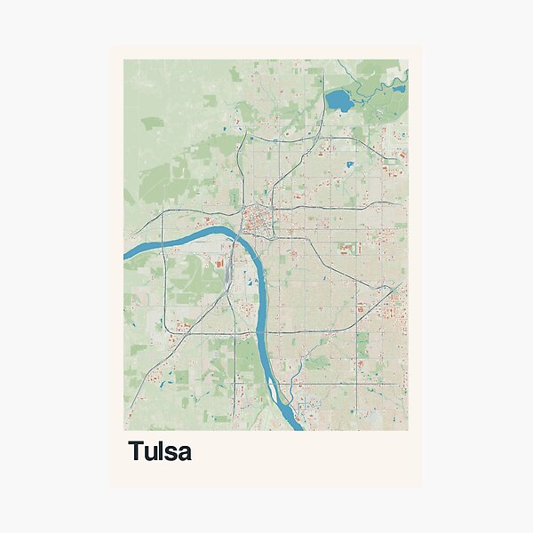 Item preview, Tulsa Minimalistic Map Art designed and sold by MapsNerd.