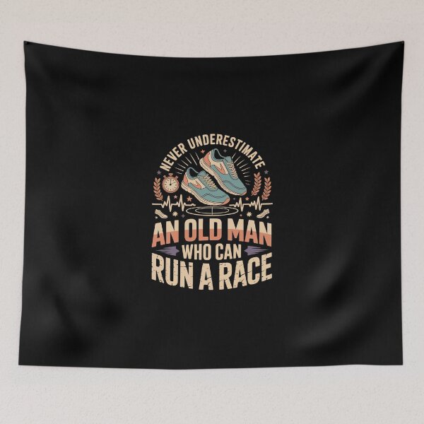 Item preview, NEVER UNDERESTIMATE AN OLD MAN WHO CAN RUN A RACE designed and sold by jkrphoto.