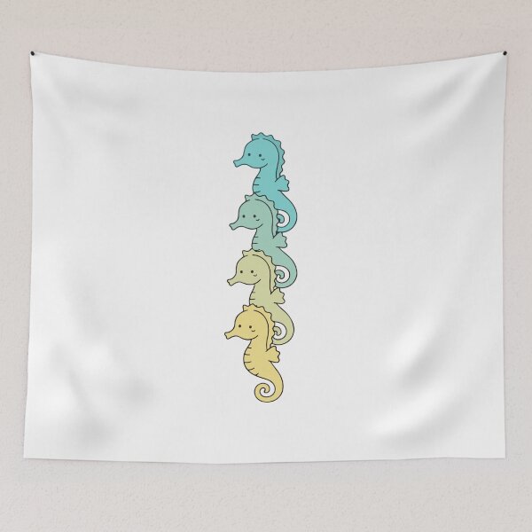 Item preview, Kawaii Seahorse Stack – Cute Pastel Sea Creature Collection designed and sold by AliveStyle.