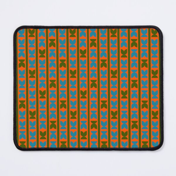 Item preview, Retro Vertical Floral Stripe Pattern in Orange and Teal designed and sold by StefanStudioArt.