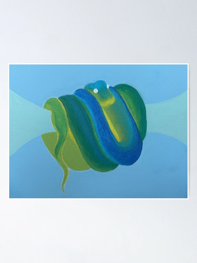 Thumbnail 1 of 3, Poster, Green Tree Python designed and sold by YATASE.