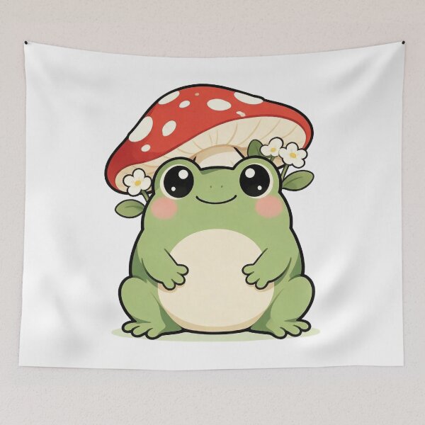 Item preview, Cute Frog In A Mushroom Hat Illustration designed and sold by The Mellonaire.