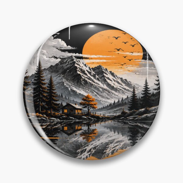 Item preview, Moonlit mountain reflection  designed and sold by urbanshop7.