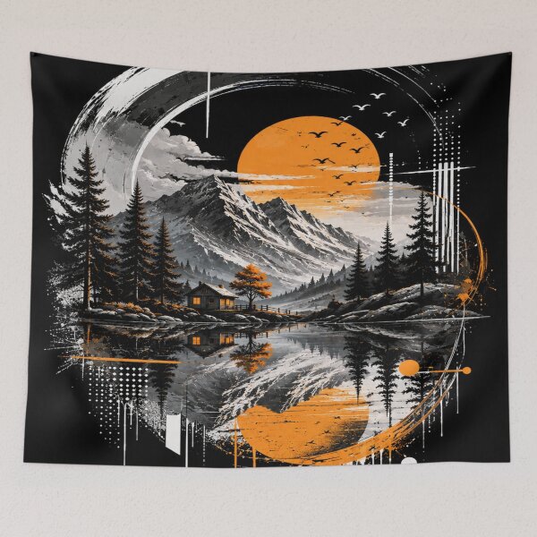 Item preview, Moonlit mountain reflection  designed and sold by urbanshop7.