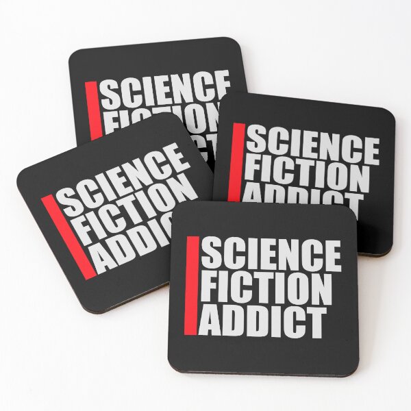 Item preview, Science Fiction Addict Sci Fi Geek Nerd Quote Logo designed and sold by shirt-o-mat.