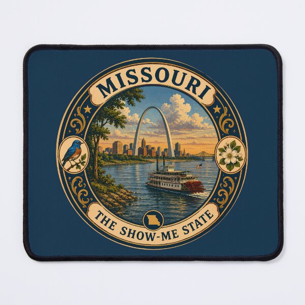 Item preview, Missouri Landscape Illustration Travel Art Badge designed and sold by KrisSidDesigns.