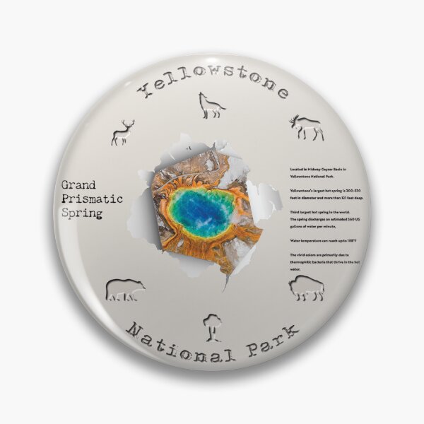 Item preview, Grand Prismatic Spring Yellowstone Torn Paper Infographic designed and sold by SmyrnaBuffalo.