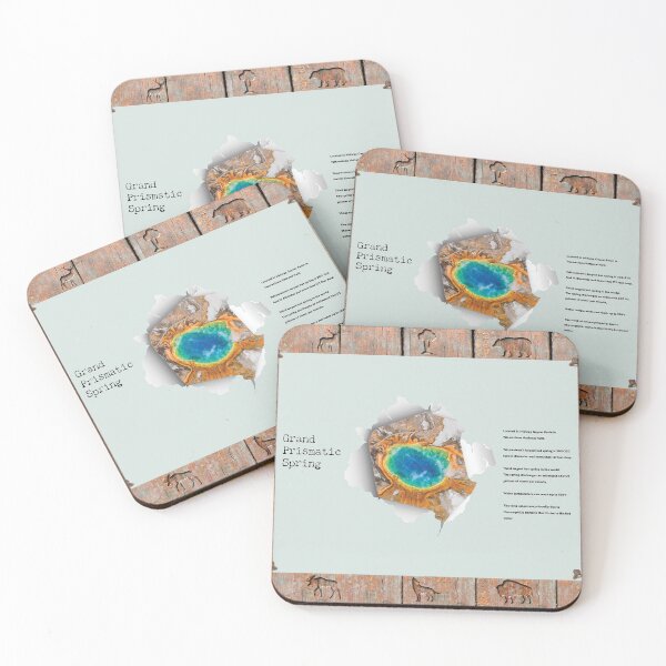 Item preview, Grand Prismatic Spring Yellowstone Torn Paper Infographic designed and sold by SmyrnaBuffalo.