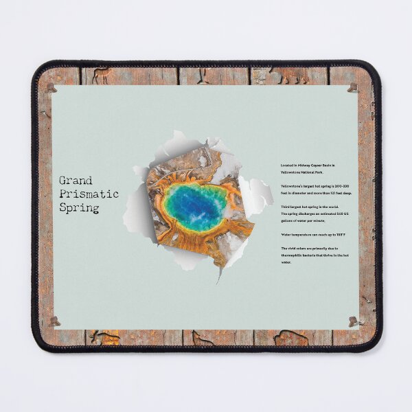 Item preview, Grand Prismatic Spring Yellowstone Torn Paper Infographic designed and sold by SmyrnaBuffalo.