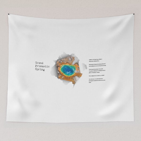 Item preview, Grand Prismatic Spring Yellowstone Torn Paper Infographic designed and sold by SmyrnaBuffalo.