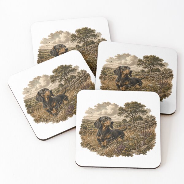Item preview, Vintage Dachshund Countryside Adventure designed and sold by ARDELVEX STUDIO.