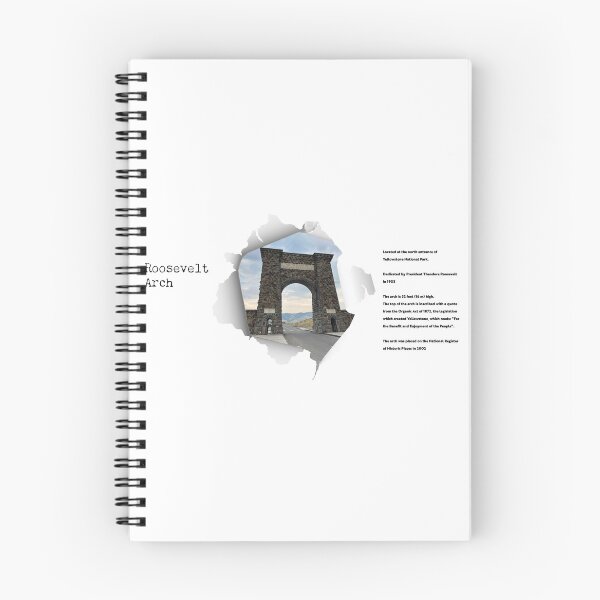 Item preview, Roosevelt Arch Yellowstone Torn Paper Infographic designed and sold by SmyrnaBuffalo.