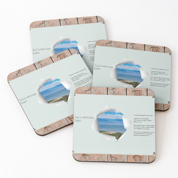 Item preview, Lake Yellowstone Torn Paper Infographic designed and sold by SmyrnaBuffalo.