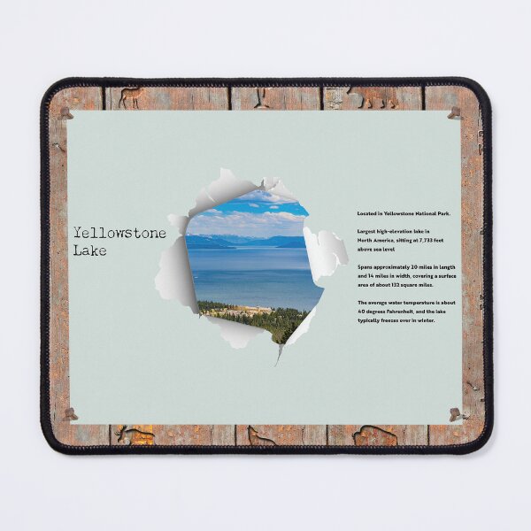 Item preview, Lake Yellowstone Torn Paper Infographic designed and sold by SmyrnaBuffalo.