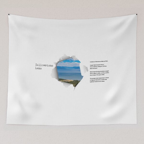 Item preview, Infografía de papel rasgado del lago Yellowstone designed and sold by SmyrnaBuffalo.