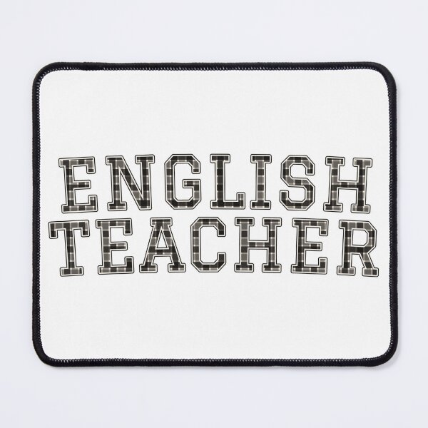 Item preview, English Teacher Black White Buffalo Check Varsity Letter designed and sold by Worn & Witty.