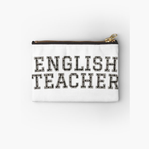 Item preview, English Teacher Black White Buffalo Check Varsity Letter designed and sold by Worn & Witty.