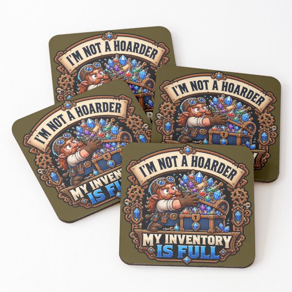 Item preview, My Inventory Is Full - Funny Chibi Dwarf Hoarder RPG Meme designed and sold by Dice_Goblin_Studio.