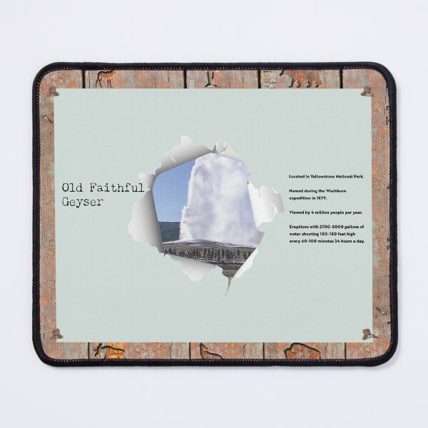 Item preview, Old Faithful Yellowstone Torn Paper Infographic designed and sold by SmyrnaBuffalo.