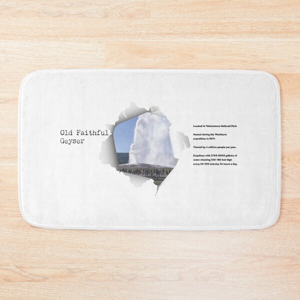 Item preview, Old Faithful Yellowstone Torn Paper Infographic designed and sold by SmyrnaBuffalo.
