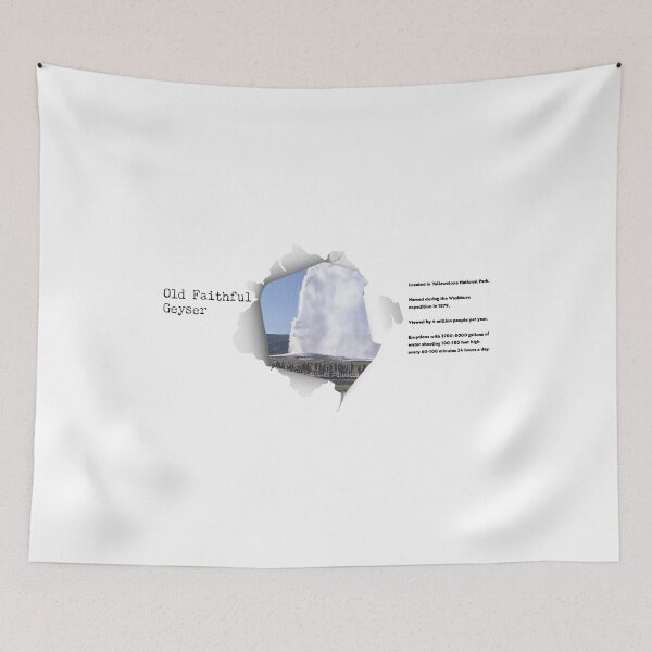 Item preview, Old Faithful Yellowstone Torn Paper Infographic designed and sold by SmyrnaBuffalo.