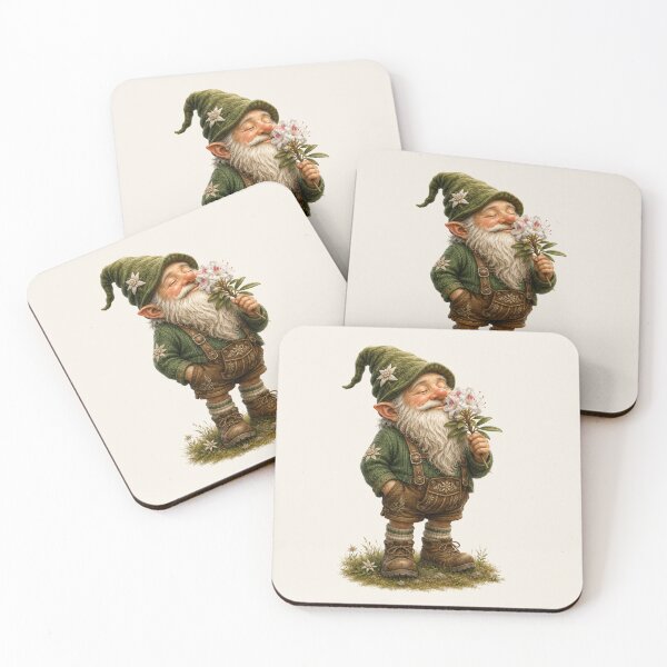Item preview, Alpine Flower Lover Gnome – Peaceful Bavarian Vintage Nature Design designed and sold by Alpine-Ink.