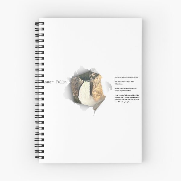 Item preview, Lower Falls Yellowstone Torn Paper Infographic designed and sold by SmyrnaBuffalo.