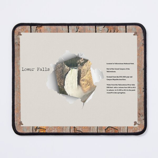 Item preview, Lower Falls Yellowstone Torn Paper Infographic designed and sold by SmyrnaBuffalo.
