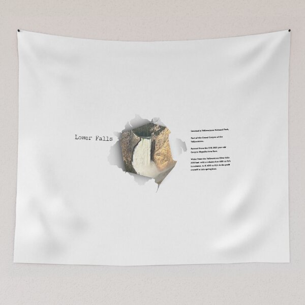 Item preview, Lower Falls Yellowstone Torn Paper Infographic designed and sold by SmyrnaBuffalo.