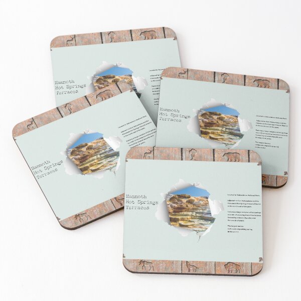 Item preview, Mammoth Hot Springs Torn Paper Infographic designed and sold by SmyrnaBuffalo.