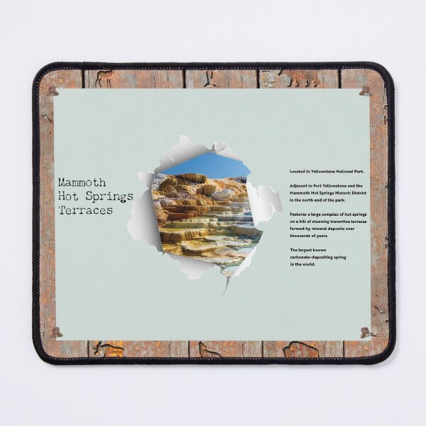 Item preview, Mammoth Hot Springs Torn Paper Infographic designed and sold by SmyrnaBuffalo.