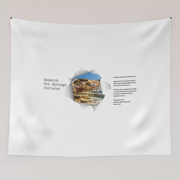 Item preview, Mammoth Hot Springs Torn Paper Infographic designed and sold by SmyrnaBuffalo.