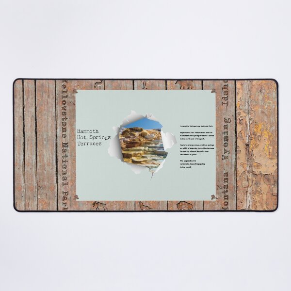 Item preview, Mammoth Hot Springs Torn Paper Infographic designed and sold by SmyrnaBuffalo.