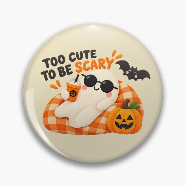 Item preview, Cute Halloween Ghost Too Cute To Be Scary Pumpkin Spooky Gift designed and sold by StickyDelights.