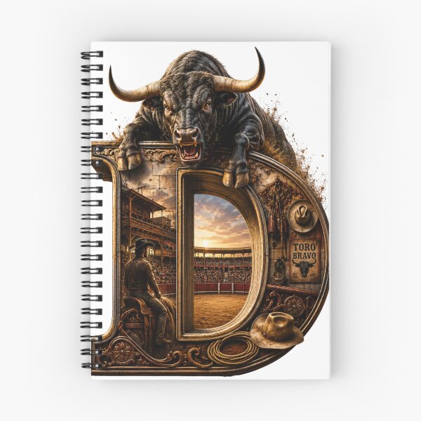 Item preview, Fierce Black Bull Letter D Toro Bravo Western Art  designed and sold by LC&LCPlatform.