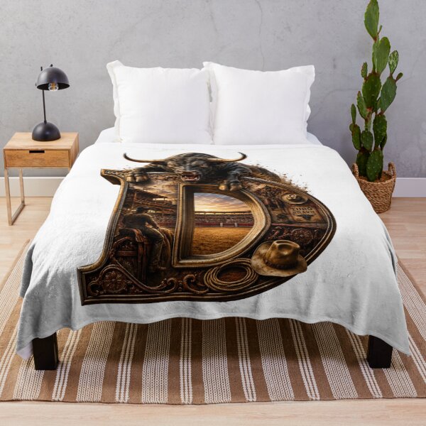 Item preview, Fierce Black Bull Letter D Toro Bravo Western Art designed and sold by LC&LCPlatform.