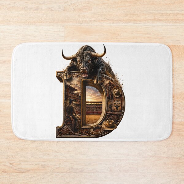 Item preview, Fierce Black Bull Letter D Toro Bravo Western Art  designed and sold by LC&LCPlatform.