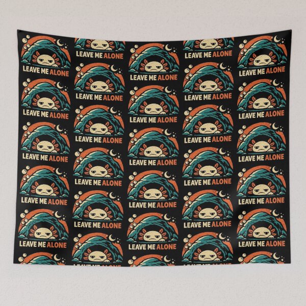 Item preview, Leave Me Alone – Moody Axolotl Retro Illustration designed and sold by Dogandesighn.