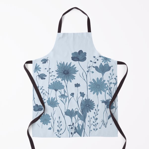 Item preview, Vintage Wildflowers (circular - denim duotone) designed and sold by 247DesignStudio.