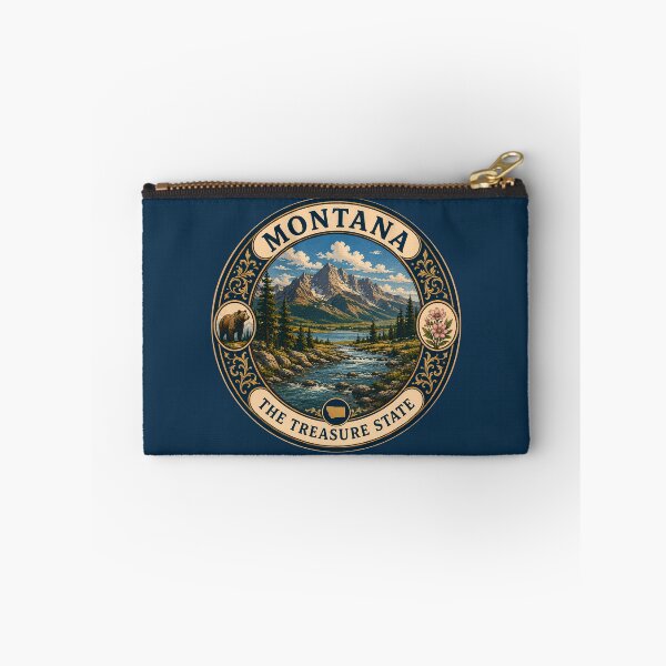 Item preview, Montana Landscape Illustration Travel Art Badge designed and sold by KrisSidDesigns.
