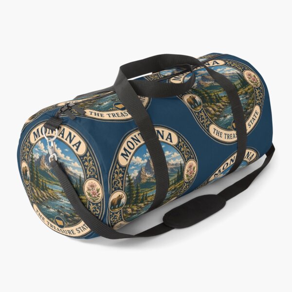 Item preview, Montana Landscape Illustration Travel Art Badge designed and sold by KrisSidDesigns.