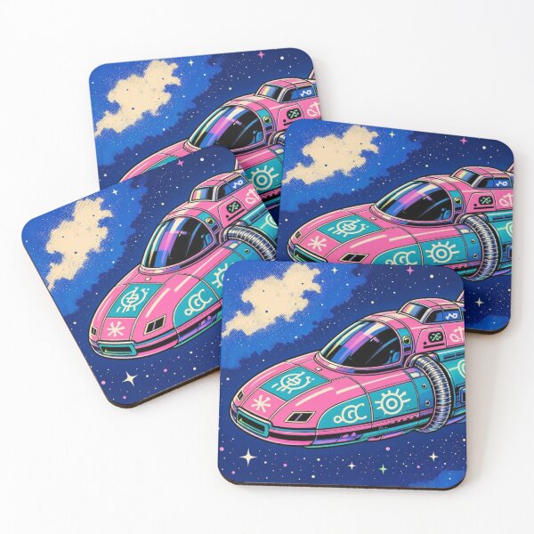 Item preview, Neon Spaceship – Retro Futuristic Cosmic Illustration designed and sold by Dogandesighn.
