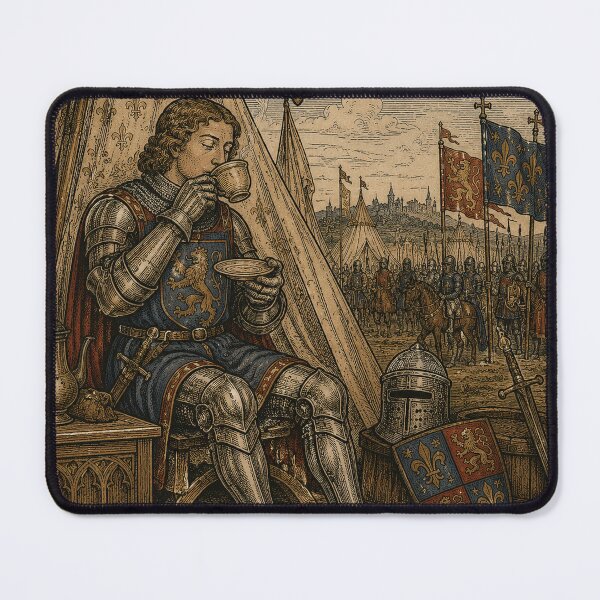 Item preview, Medieval Knight Drinking Coffee Before Battle designed and sold by RKWSHOP.