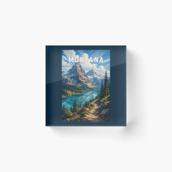 Item preview, Montana Illustration Travel Art Vintage designed and sold by KrisSidDesigns.