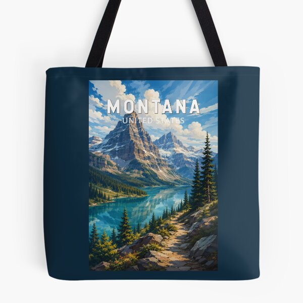 Item preview, Montana Illustration Travel Art Vintage designed and sold by KrisSidDesigns.