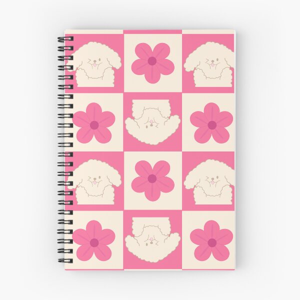 Item preview, Kawaii Dog with Pink Flower Checkerboard designed and sold by J-designing01.