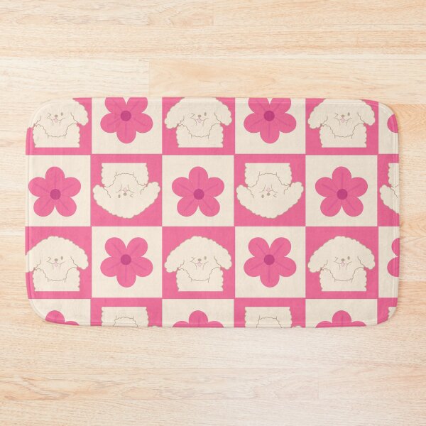 Item preview, Kawaii Dog with Pink Flower Checkerboard designed and sold by J-designing01.
